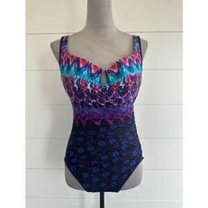 Miraclesuit Escape Swimsuit Sz12 One Piece Bella Alba Tummy Control Midnight NWT